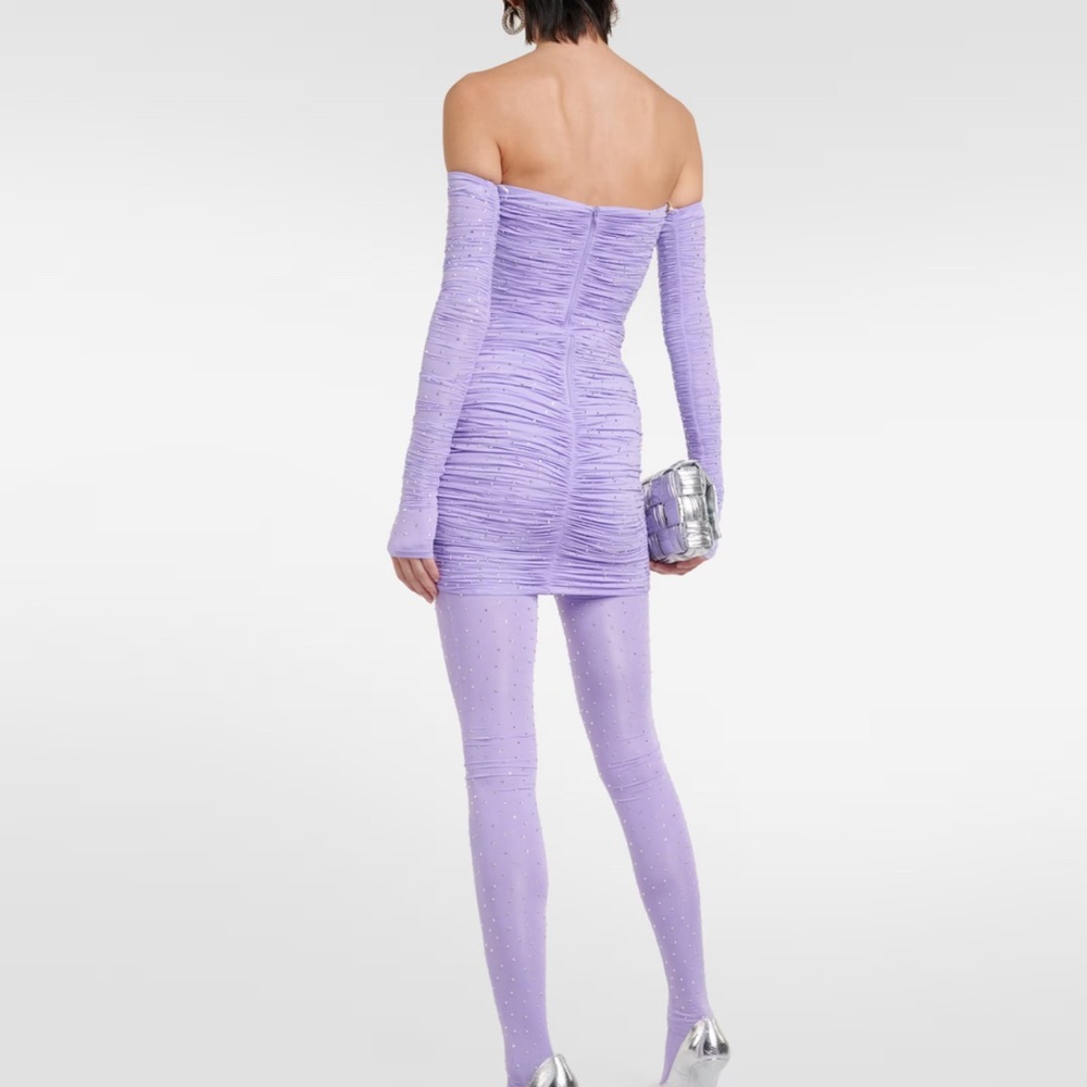 Crystal-embellished jersey minidress - Picture 3 of 11